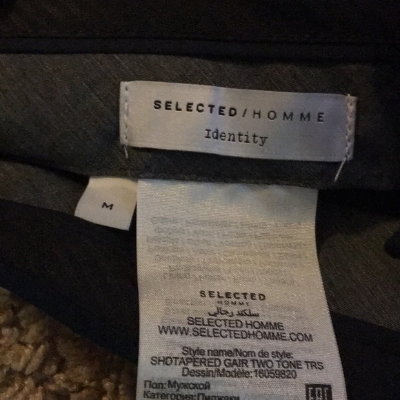 Navy Blue Tapered two tone trousers Size M - Picture 5 of 6